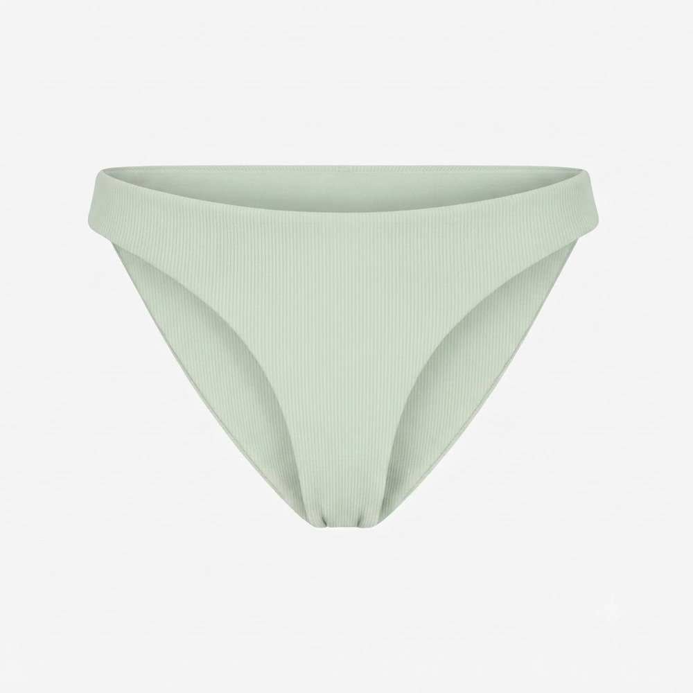 Citrine Raglan Ribbed Seafoam Green Bikini Swim Bottom Large High Cut - IW